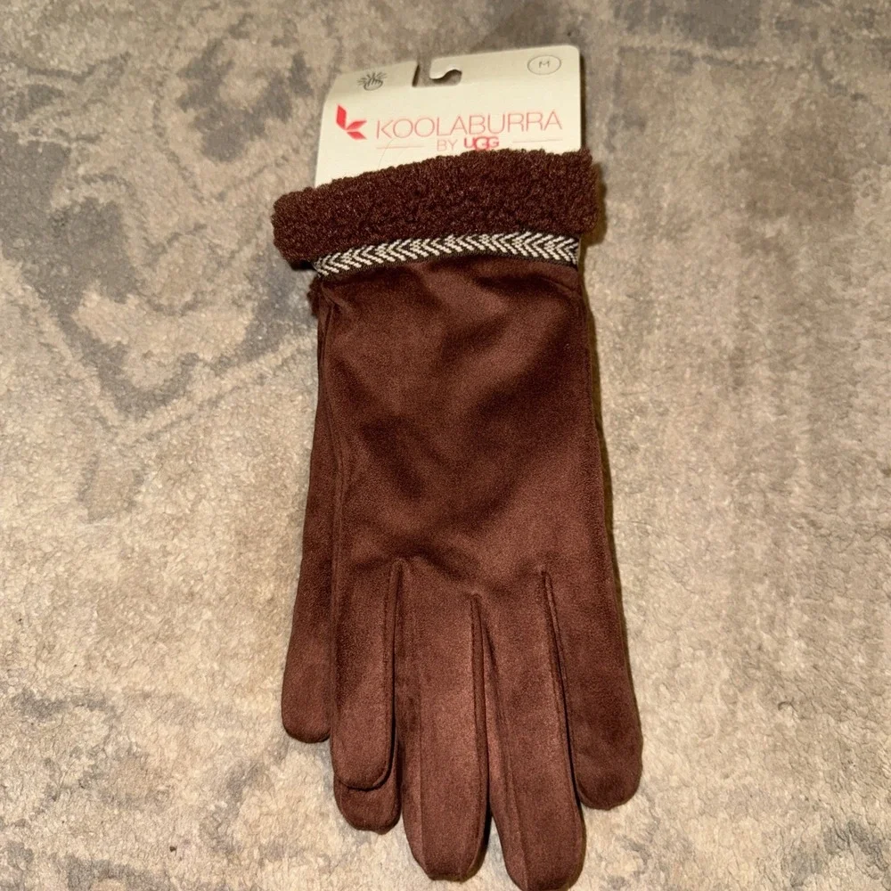 Koolaburra By Ugg Womens Gloves Size Medium‎ Brown Smart Phone Finger Tips